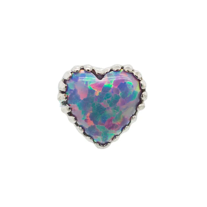 threadless Heart Opal End in Gold Anatometal Earrings