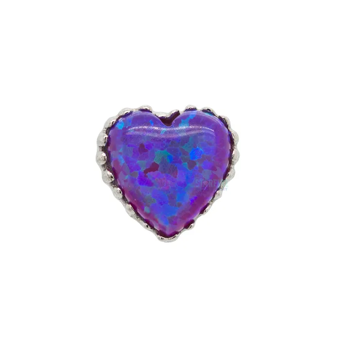 threadless Heart Opal End in Gold Anatometal Earrings