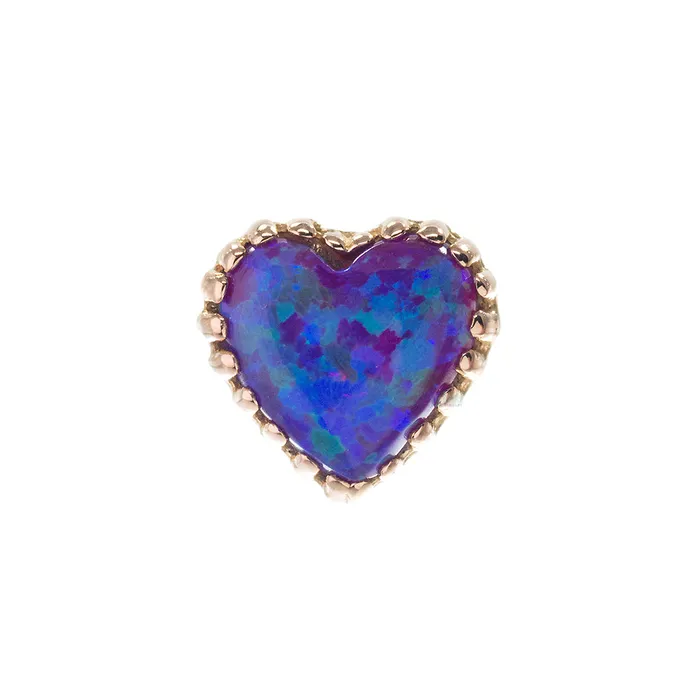 threadless Heart Opal End in Gold Anatometal Earrings