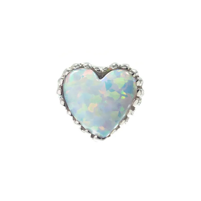threadless Heart Opal End in Gold Anatometal Earrings