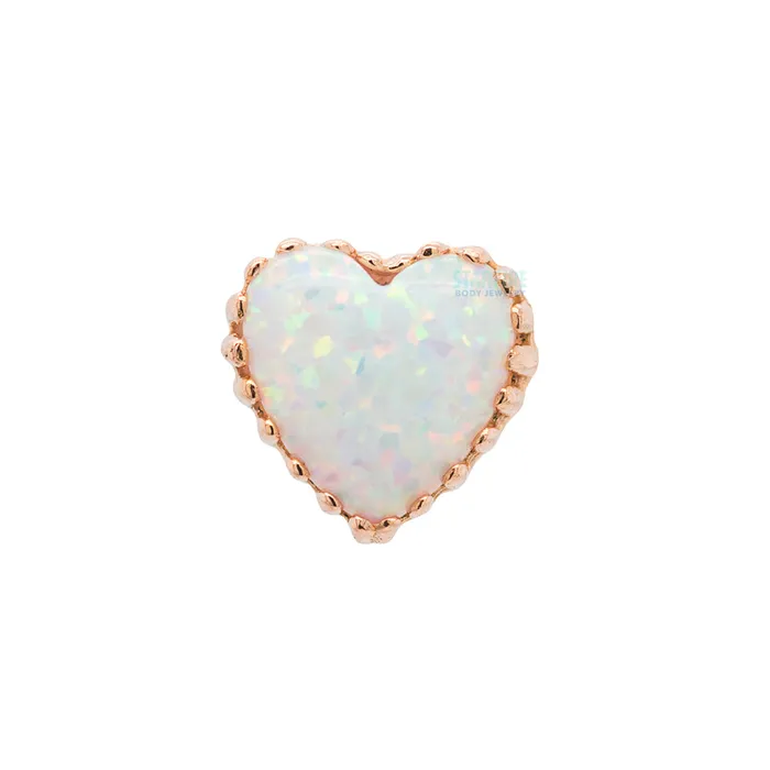 threadless Heart Opal End in Gold Anatometal Earrings