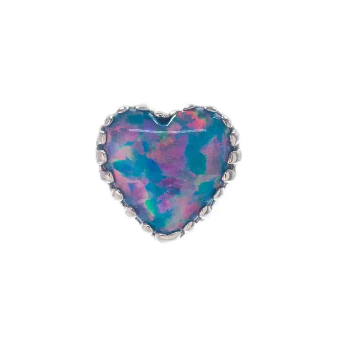 threadless Heart Opal End in Gold Anatometal Earrings