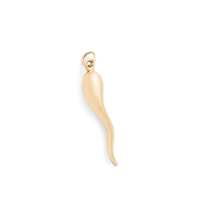 Vintage Earrings Cornicello 14k Gold Charm