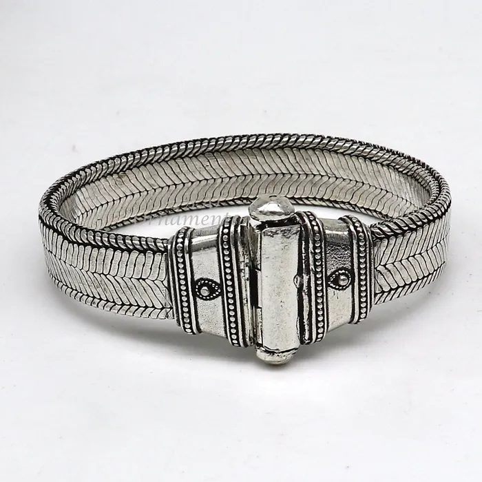 14 mm 8or 85 solid flat 925 sterling silver handmade gorgeous wheat chain flexible bracelet belt unisex heavy bracelet India sbr431 TRIBAL ORNAMENTS Bracelets