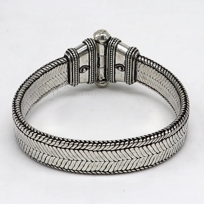 14 mm 8or 85 solid flat 925 sterling silver handmade gorgeous wheat chain flexible bracelet belt unisex heavy bracelet India sbr431 TRIBAL ORNAMENTS Bracelets