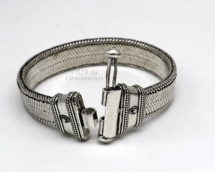 14 mm 8or 85 solid flat 925 sterling silver handmade gorgeous wheat chain flexible bracelet belt unisex heavy bracelet India sbr431 TRIBAL ORNAMENTS Bracelets