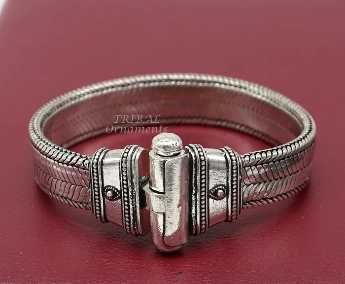 14 mm 8or 85 solid flat 925 sterling silver handmade gorgeous wheat chain flexible bracelet belt unisex heavy bracelet India sbr431 TRIBAL ORNAMENTS Bracelets