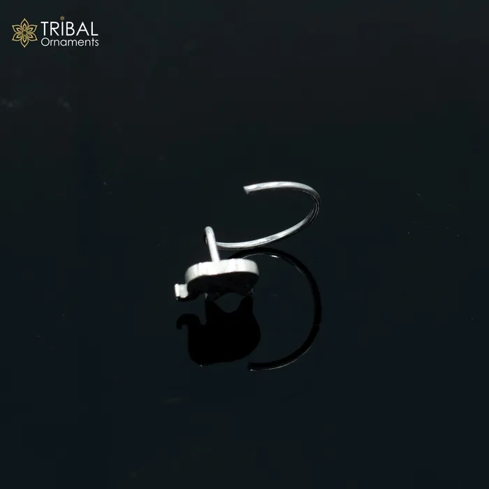 925 sterling silver elephant design handmade fabulous nose pin u band tribal jewelry np86 TRIBAL ORNAMENTS Rings