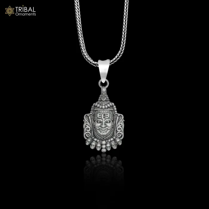 925 sterling silver lord Mahakal divine Pendant with chain tribal jewellery nsp1017 TRIBAL ORNAMENTS Necklaces 925 sterling silver lord Mahakal divine Pendant with chain tribal jewellery nsp1017 TRIBAL ORNAMENTS Necklaces