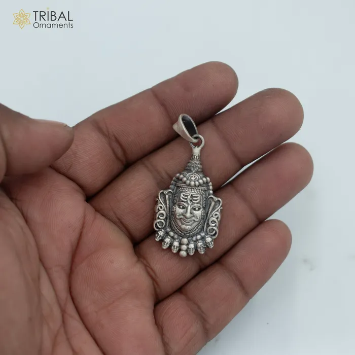 925 sterling silver lord Mahakal divine Pendant with chain tribal jewellery nsp1017 TRIBAL ORNAMENTS Necklaces 925 sterling silver lord Mahakal divine Pendant with chain tribal jewellery nsp1017 TRIBAL ORNAMENTS Necklaces