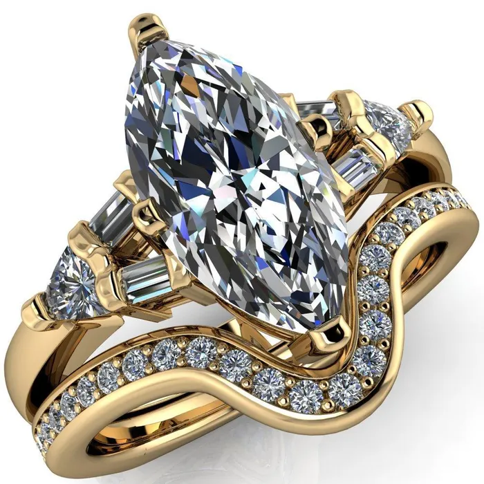 Alivia Marquise Center Stone Split Diamond Euro Shank Ring Fire Brilliance Rings Alivia Marquise Center Stone Split Diamond Euro Shank Ring Fire Brilliance Rings