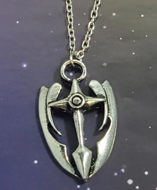 AZ544 Silver Cross Shield Necklace with FREE EARRINGS alice Necklaces