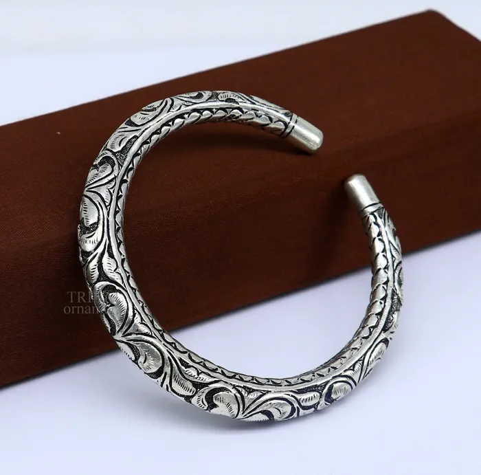 Bracelets TRIBAL ORNAMENTS 925 Sterling silver handmade fabulous chitai work customized bangle bracelet kada with pearl unisex personalized tribal jewelry nsk450 Bracelets TRIBAL ORNAMENTS 925 Sterling silver handmade fabulous chitai work customized bangle bracelet kada with pearl unisex personalized tribal jewelry nsk450