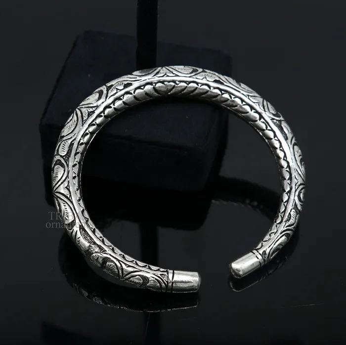 Bracelets TRIBAL ORNAMENTS 925 Sterling silver handmade fabulous chitai work customized bangle bracelet kada with pearl unisex personalized tribal jewelry nsk450 Bracelets TRIBAL ORNAMENTS 925 Sterling silver handmade fabulous chitai work customized bangle bracelet kada with pearl unisex personalized tribal jewelry nsk450