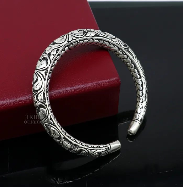 Bracelets TRIBAL ORNAMENTS 925 Sterling silver handmade fabulous chitai work customized bangle bracelet kada with pearl unisex personalized tribal jewelry nsk450 Bracelets TRIBAL ORNAMENTS 925 Sterling silver handmade fabulous chitai work customized bangle bracelet kada with pearl unisex personalized tribal jewelry nsk450