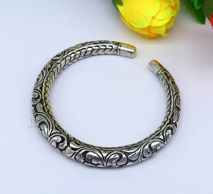 Bracelets TRIBAL ORNAMENTS 925 Sterling silver handmade fabulous chitai work customized bangle bracelet kada with pearl unisex personalized tribal jewelry nsk450 Bracelets TRIBAL ORNAMENTS 925 Sterling silver handmade fabulous chitai work customized bangle bracelet kada with pearl unisex personalized tribal jewelry nsk450