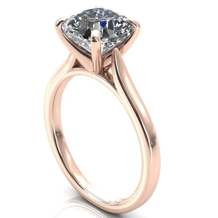 Darci Asscher Moissanite 4 Prong Cathedral Solitaire Engagement Ring Fire Brilliance Rings