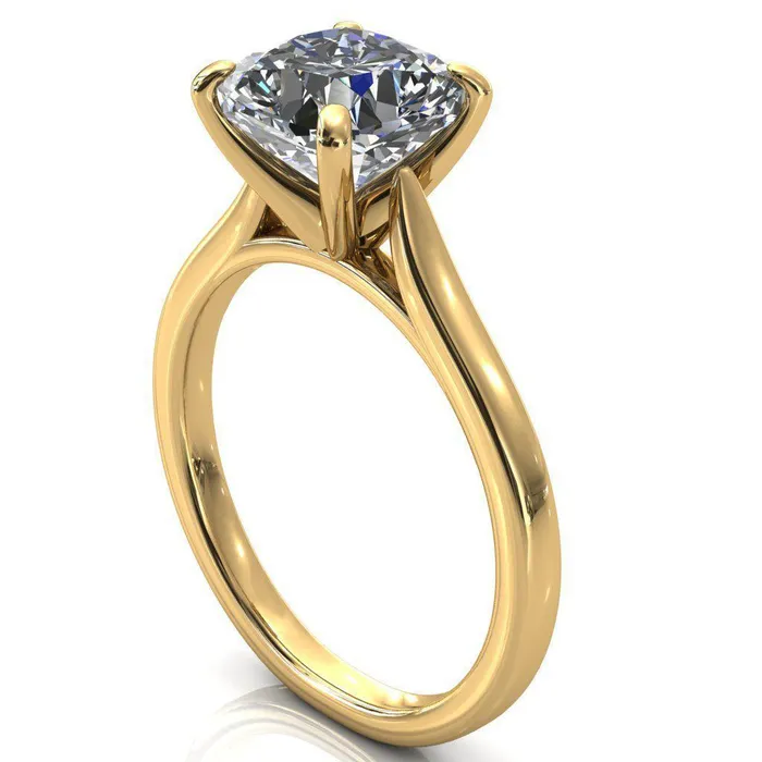 Darci Asscher Moissanite 4 Prong Cathedral Solitaire Engagement Ring Fire Brilliance Rings