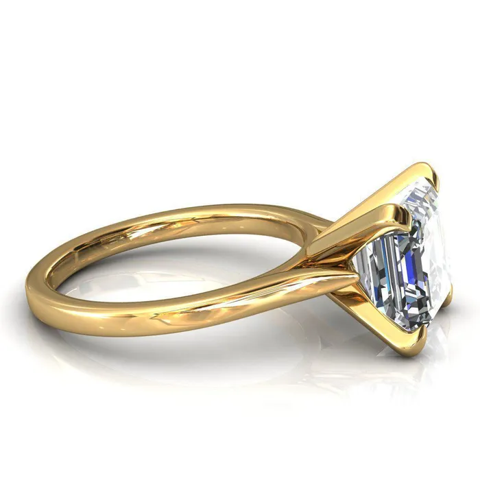 Darci Asscher Moissanite 4 Prong Cathedral Solitaire Engagement Ring Fire Brilliance Rings