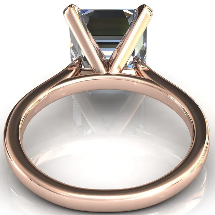 Darci Asscher Moissanite 4 Prong Cathedral Solitaire Engagement Ring Fire Brilliance Rings