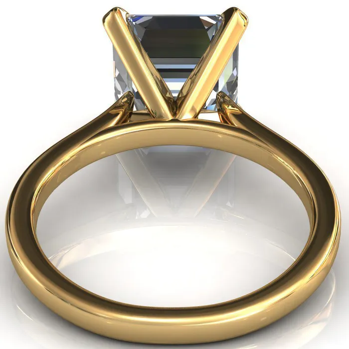 Darci Asscher Moissanite 4 Prong Cathedral Solitaire Engagement Ring Fire Brilliance Rings
