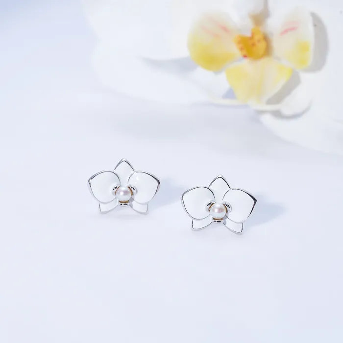 Earrings Pearly Lustre Top Grade Freshwater Pearl Earrings WE00780 ORCHID
