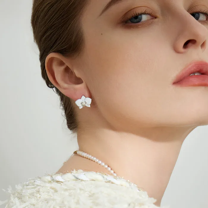Earrings Pearly Lustre Top Grade Freshwater Pearl Earrings WE00780 ORCHID