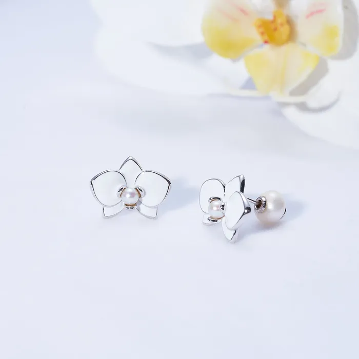 Earrings Pearly Lustre Top Grade Freshwater Pearl Earrings WE00780 ORCHID