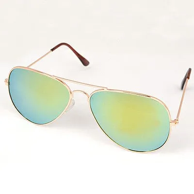 Earrings polly S296 Green Reflective Aviator Style Sunglasses