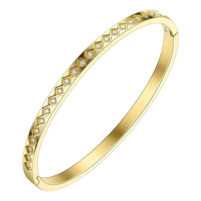 Jewelvers Bracelets 18K GoldFilled Zirconia Bangle