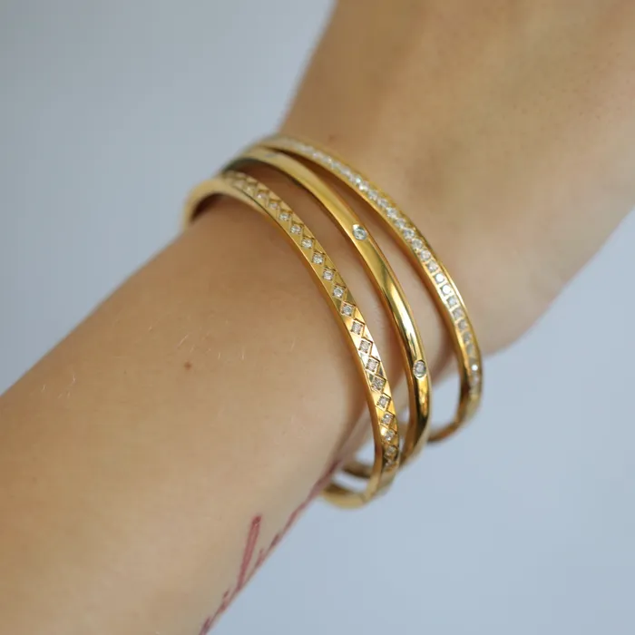 Jewelvers Bracelets 18K GoldFilled Zirconia Bangle Jewelvers Bracelets 18K GoldFilled Zirconia Bangle