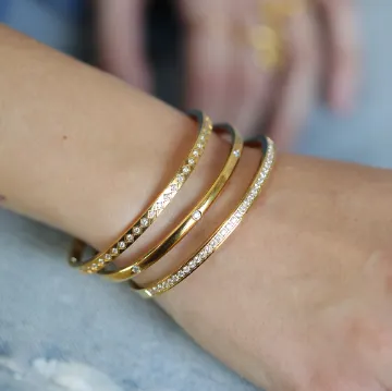 Jewelvers Bracelets 18K GoldFilled Zirconia Bangle Jewelvers Bracelets 18K GoldFilled Zirconia Bangle