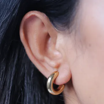 Jewelvers Earrings 18K GoldFilled Thick Open Hoops Earrings Jewelvers Earrings 18K GoldFilled Thick Open Hoops Earrings