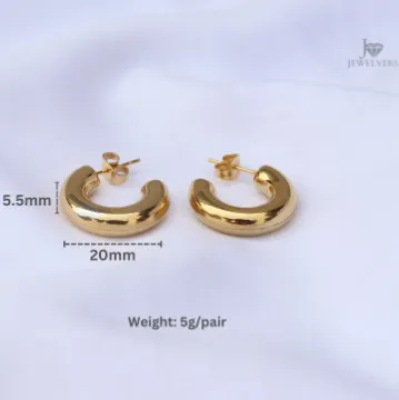 Jewelvers Earrings 18K GoldFilled Thick Open Hoops Earrings Jewelvers Earrings 18K GoldFilled Thick Open Hoops Earrings