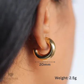 Jewelvers Earrings 18K GoldFilled Thick Open Hoops Earrings Jewelvers Earrings 18K GoldFilled Thick Open Hoops Earrings