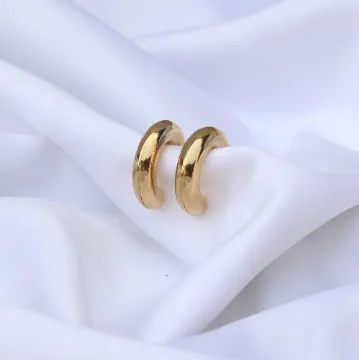 Jewelvers Earrings 18K GoldFilled Thick Open Hoops Earrings Jewelvers Earrings 18K GoldFilled Thick Open Hoops Earrings