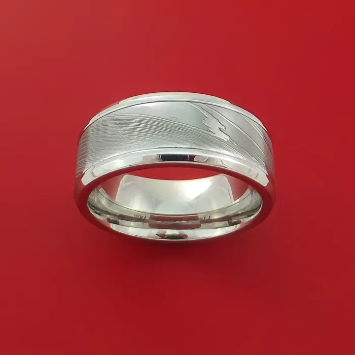 Lashbrook Rings Cobalt Chrome Ring with Damascus Steel Inlay Custom Made Band Lashbrook Rings Cobalt Chrome Ring with Damascus Steel Inlay Custom Made Band