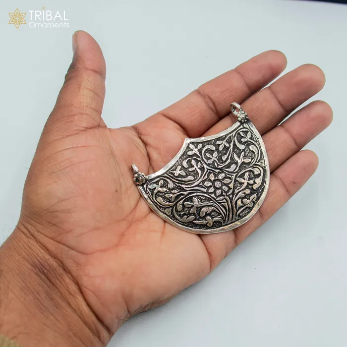 Necklaces 30 925 sterling silver handmade beaded chain with chitai design long necklace traditional cultural functional pendant necklace jewelry Set716 TRIBAL ORNAMENTS