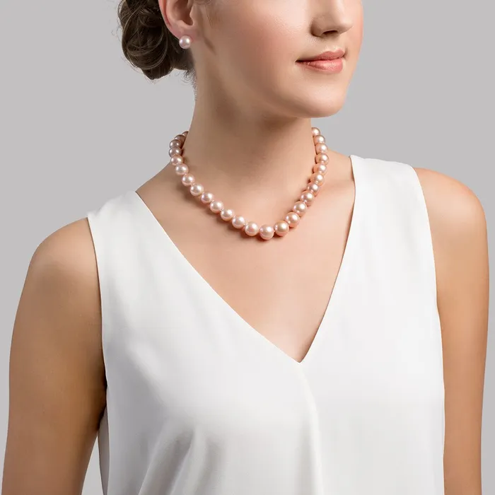 Necklaces spt 115125mm Pink Freshwater Pearl Necklace AAA Quality
