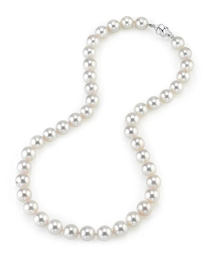 Necklaces White Japanese Akoya Pearl Necklace 9510mm AAA Quality spt
