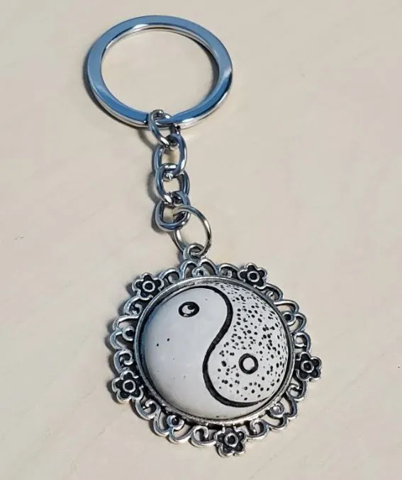 POLLY Rings K11 Silver Yin Yang Keychain