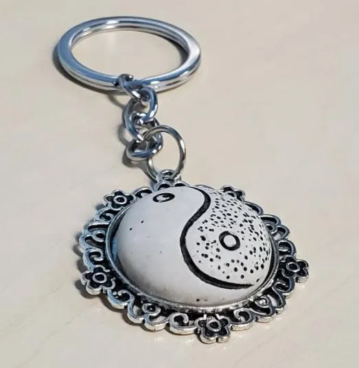 POLLY Rings K11 Silver Yin Yang Keychain