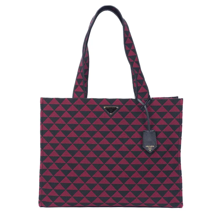 Prada Earrings PreOwned Prada Symbole Embroidered Tote