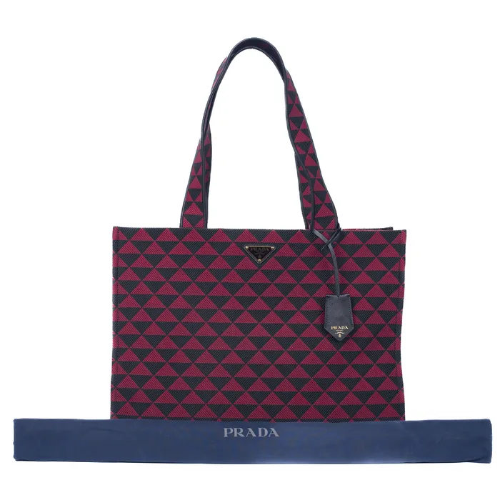 Prada Earrings PreOwned Prada Symbole Embroidered Tote
