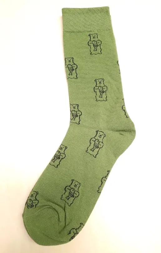 Rings 02 SF58 Green Teddy Bear Socks