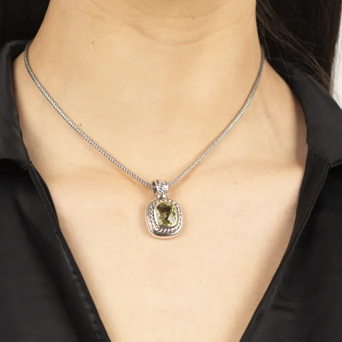 Rings David Yurman PreOwned David Yurman TwoTone Lemon Quartz Albion Enhancer