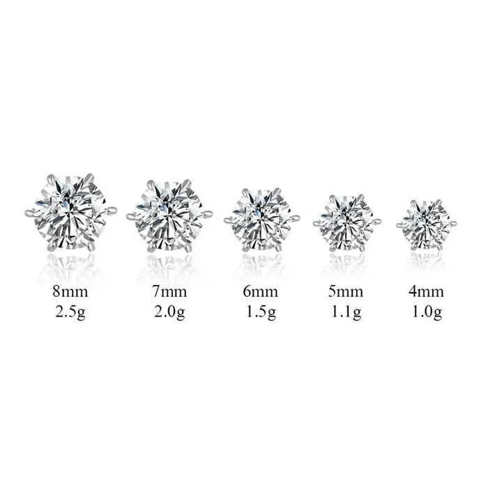 Rings Jewelvers 925 Sterling Silver Diamond Studs Rings Jewelvers 925 Sterling Silver Diamond Studs