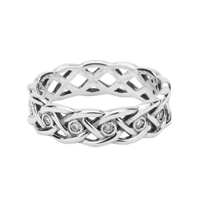 Rings Keith Jack Love Knot with 8 Interwoven CZ Ring