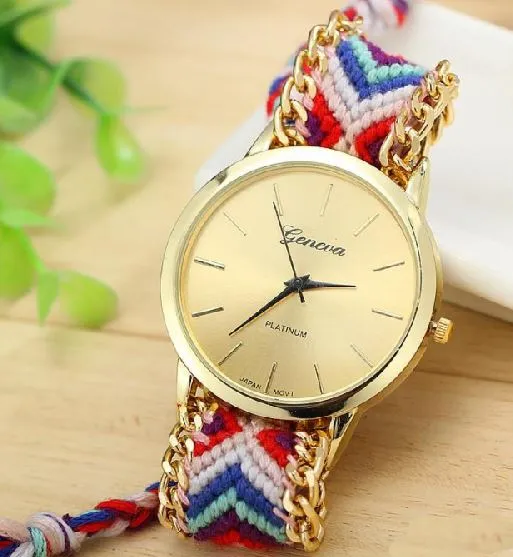 Rings polly W522 Multi Color Yarn Band Quartz Watch