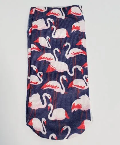 SF718 Purple Pink Flamingo Socks POLLY Earrings